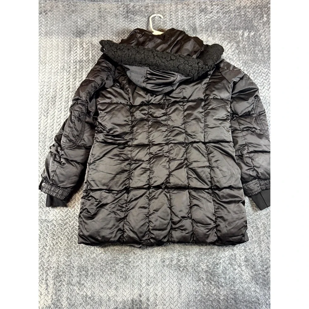 1 Madison Expedition Puffer Jacket Womens M Black‎ Lined Faux Fur Trim Insulated